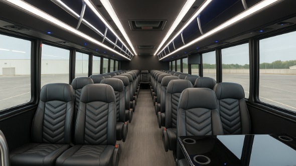 Interior of Charter Bus Company Des Moines's 15 Passenger Minibus in Des Moines