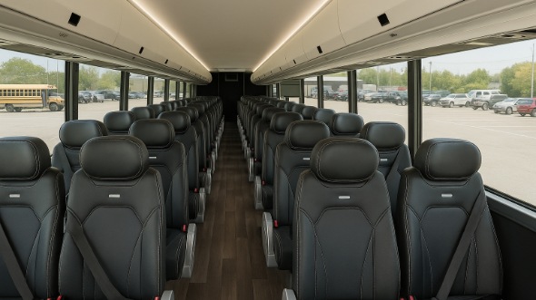 Interior of Charter Bus Company Des Moines's 25 Passenger Minibus in Des Moines