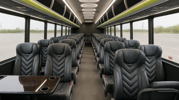 Interior of Charter Bus Company Denver's 28 Passenger Minibus in Denver