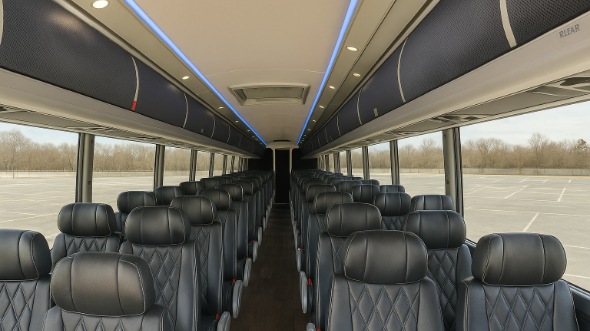 Interior of Charter Bus Company Omaha's 50 Passenger Charter Bus in Omaha