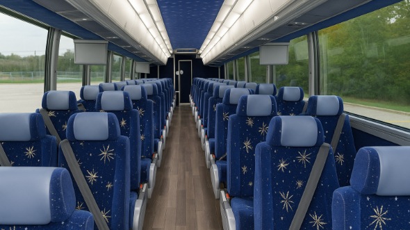Interior of Charter Bus Company Lincoln's 54 Passenger Charter Bus in Lincoln