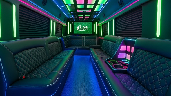 Interior of Charter Bus Company Wichita's Party Bus Rental in Wichita