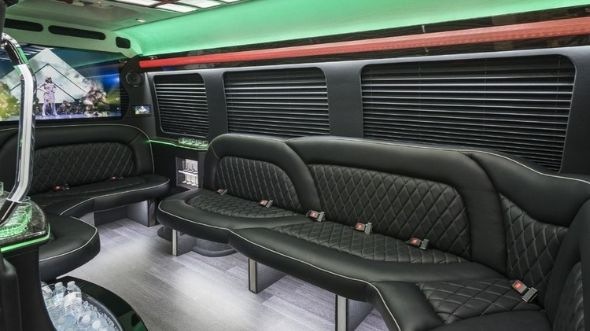 Interior of Charter Bus Company Omaha's Sprinter Limo Rental in Omaha
